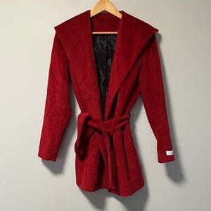 NWOT Calvin Klein Wool Angora Elegant Red Women's Coat